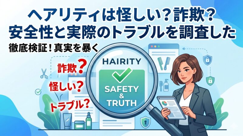 ヘアリティは怪しい？詐欺？安全性と実際のトラブルを調査した