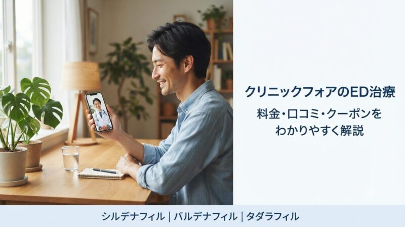 クリニックフォアのED治療｜料金・口コミ・クーポンを解説